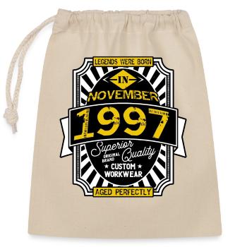 1997 NOVEMBER - Sac cadeau en coton avec cordon (25 x 30 cm) - nature - Devant