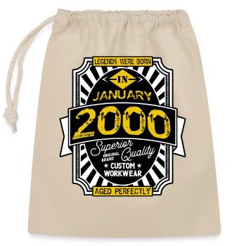 2000 JANUARY - Closable cotton gift bag (25x30cm) - nature - Front