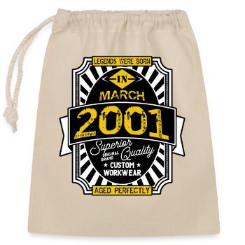 2001 MARCH - Closable cotton gift bag (25x30cm) - nature - Front