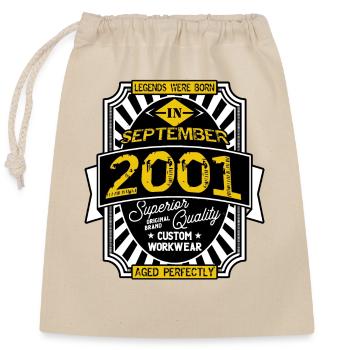 2001 SEPTEMBER - Closable cotton gift bag (25x30cm) - nature - Front