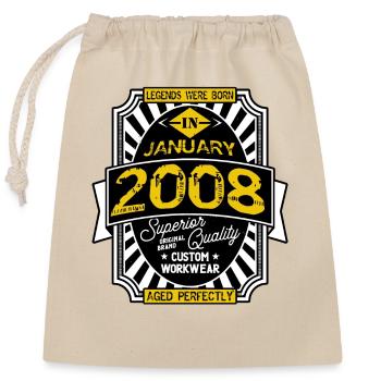 2008 JANUARY - Closable cotton gift bag (25x30cm) - nature - Front