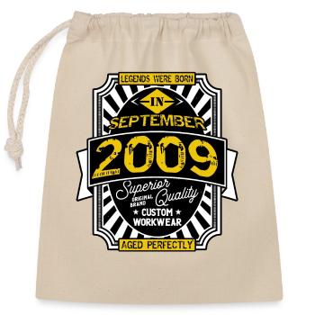2009 SEPTEMBER - Closable cotton gift bag (25x30cm) - nature - Front