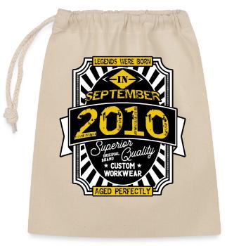 2010 SEPTEMBER - Closable cotton gift bag (25x30cm) - nature - Front