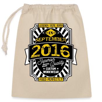 2016 SEPTEMBER - Closable cotton gift bag (25x30cm) - nature - Front