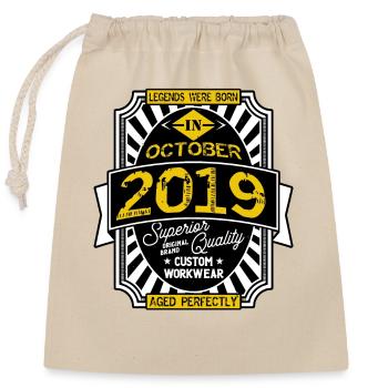 2019 OCTOBER - Closable cotton gift bag (25x30cm) - nature - Front