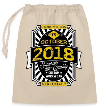 2018 OCTOBER - Closable cotton gift bag (25x30cm) - nature - Front