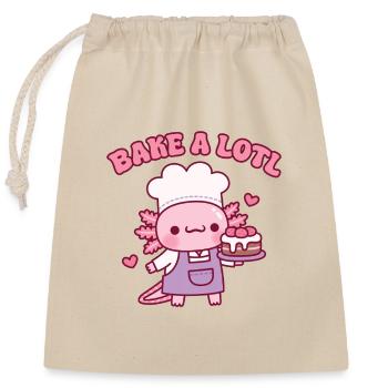 Cute Bake A Lotl Like The Axolotl Baker Funny - Closable cotton gift bag (25x30cm) - nature - Front