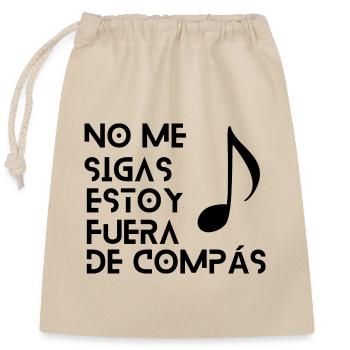 Collection "Don't Follow Me I'm Out of Compás" - Closable cotton gift bag (25x30cm) - nature - Front