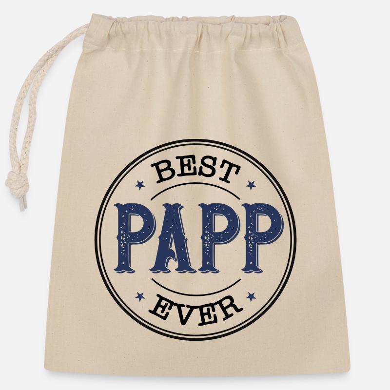 Best Papp Ever - Closable cotton gift bag (25x30cm) - nature