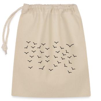 Oiseaux en vol - Natural Elegance - Sac cadeau en coton avec cordon (25 x 30 cm) - nature - Devant