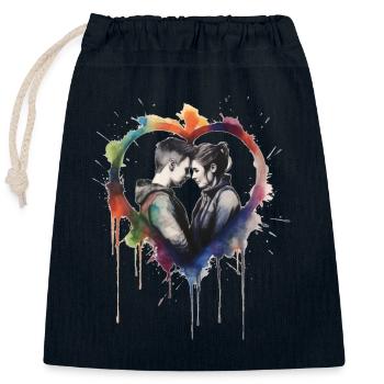 Pride true love - Closable cotton gift bag (25x30cm) - navy - Front