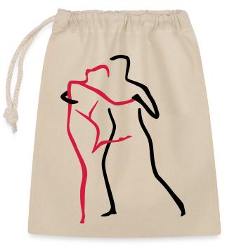 Tango-2 - Verschließbarer Geschenkbeutel aus Baumwolle (25x30cm) - Natur - Vorne