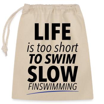 Fine swimming - Closable cotton gift bag (25x30cm) - nature - Front