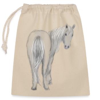 Cheval - Sac cadeau en coton avec cordon (25 x 30 cm) - nature - Devant