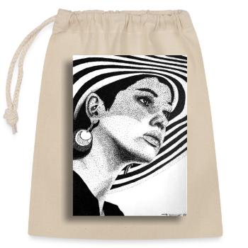 Beautiful Woman - Closable cotton gift bag (25x30cm) - nature - Front