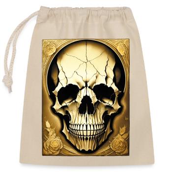skull - Verschließbarer Geschenkbeutel aus Baumwolle (25x30cm) - Natur - Vorne