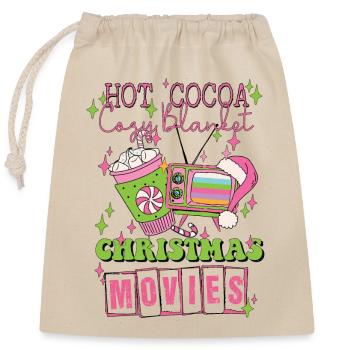 Christmas - Closable cotton gift bag (25x30cm) - nature - Front