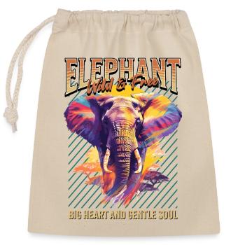 Elefant Afrika Safari Natur Wildnis Aquarell Kunst - Verschließbarer Geschenkbeutel aus Baumwolle (25x30cm) - Natur - Vorne