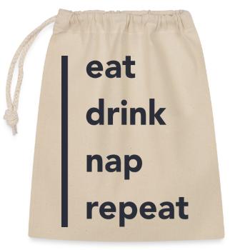 eat drink nap - Verschließbarer Geschenkbeutel aus Baumwolle (25x30cm) - Natur - Vorne