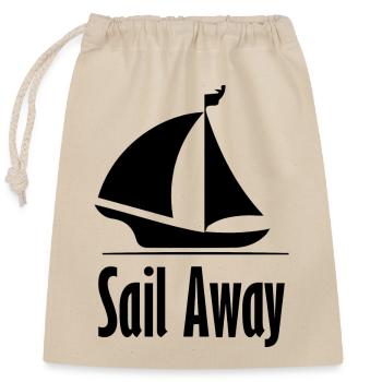 Voile, sports nautiques, vent - Sac cadeau en coton avec cordon (25 x 30 cm) - nature - Devant