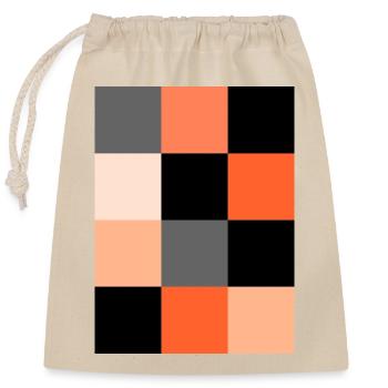 Orange Pixel - Sac cadeau en coton avec cordon (25 x 30 cm) - nature - Devant