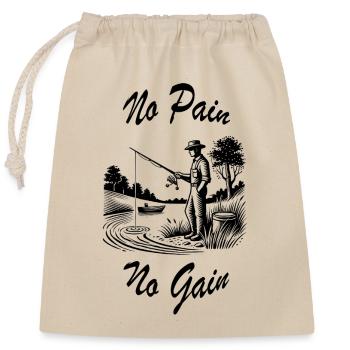 No Bread No Gain - Closable cotton gift bag (25x30cm) - nature - Front