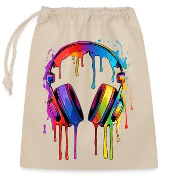 Musique - Sac cadeau en coton avec cordon (25 x 30 cm) - nature - Devant