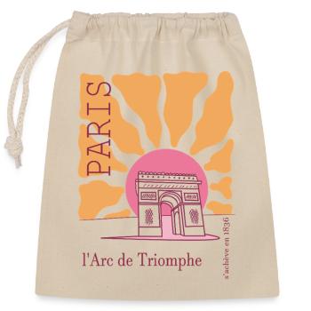 France arc de triomphe - Sac cadeau en coton avec cordon (25 x 30 cm) - nature - Devant