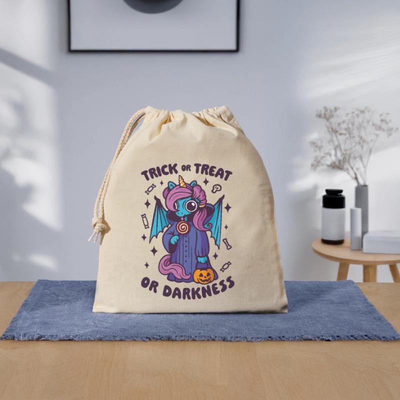 Dark Candy Unicorn - Süßes oder Saures oder Dunkelheit Verschließbarer Geschenkbeutel aus Baumwolle (25x30cm)