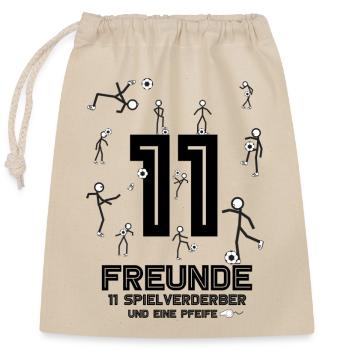 Soccer - Closable cotton gift bag (25x30cm) - nature - Front