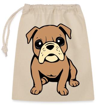 Bulldogge Hunde T-shirt Hundeshirt Geschenk  - Verschließbarer Geschenkbeutel aus Baumwolle (25x30cm) - Natur - Vorne