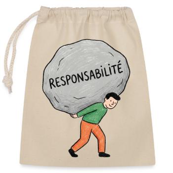 Bearing the Responsibility - Closable cotton gift bag (25x30cm) - nature - Front
