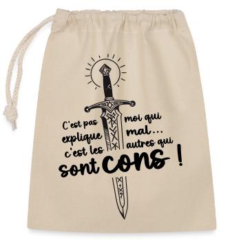 C’est pas moi ... c’est les autres qui sont cons ! - Sac cadeau en coton avec cordon (25 x 30 cm) - nature - Devant