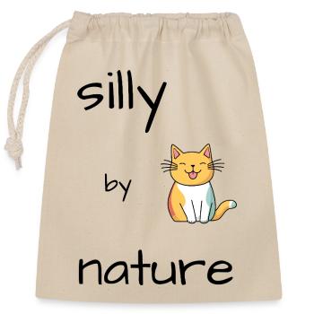 Chat Idiot - Sac cadeau en coton avec cordon (25 x 30 cm) - nature - Devant