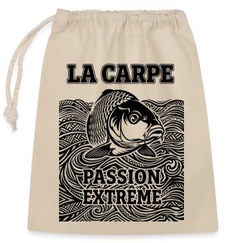 Carpe Passion Extrême - Sac cadeau en coton avec cordon (25 x 30 cm) - nature - Devant