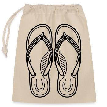 Summer Flip Flops - Closable cotton gift bag (25x30cm) - nature - Front