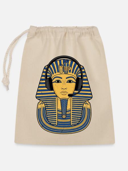 Pharao Home Office - Verschließbarer Geschenkbeutel aus Baumwolle (25x30cm) - Natur