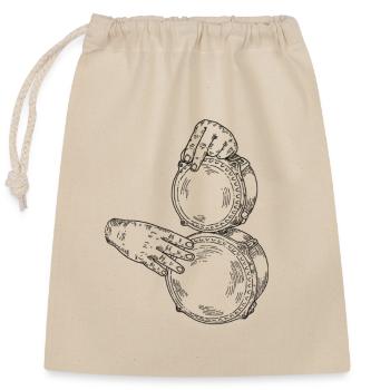 musical instrument - Closable cotton gift bag (25x30cm) - nature - Front