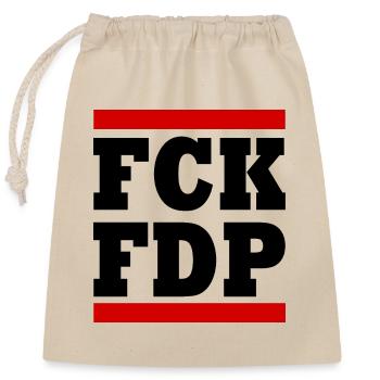 Fck fdp - Sac cadeau en coton avec cordon (25 x 30 cm) - nature - Devant