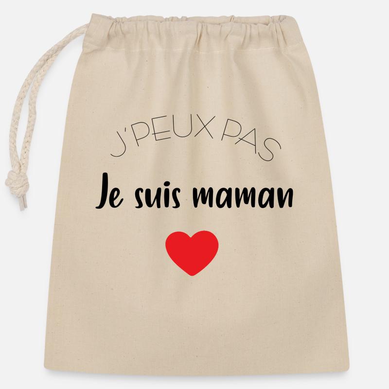 Ich kann nicht, ich bin eine Mutter - Verschließbarer Geschenkbeutel aus Baumwolle (25x30cm) - Natur