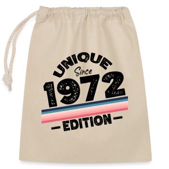 Unique depuis 1972 Edition Anniversaire Millésime 1972 - Sac cadeau en coton avec cordon (25 x 30 cm) - nature - Devant
