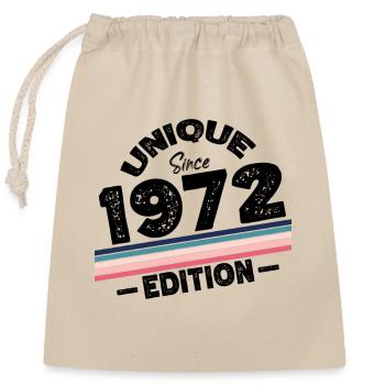 Unique depuis 1972 Edition Anniversaire Millésime 1972 - Sac cadeau en coton avec cordon (25 x 30 cm) - nature - Devant