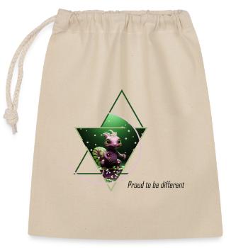 Hybride tortue-écureuil - Sac cadeau en coton avec cordon (25 x 30 cm) - nature - Devant