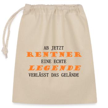 Rentner Legende - Verschließbarer Geschenkbeutel aus Baumwolle (25x30cm) - Natur - Vorne