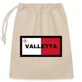 La Valette à Malte Drapeau - Sac cadeau en coton avec cordon (25 x 30 cm) - nature - Devant