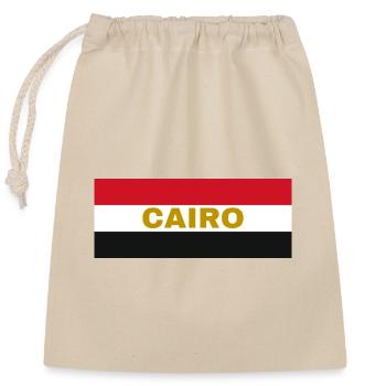 La ville du Caire aux couleurs du drapeau égyptien - Sac cadeau en coton avec cordon (25 x 30 cm) - nature - Devant