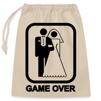 Game Over - Verschließbarer Geschenkbeutel aus Baumwolle (25x30cm) - Natur - Vorne