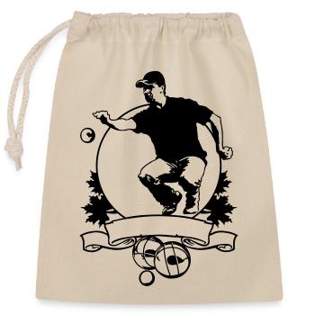 Petanque FLEX SHIELD - Verschließbarer Geschenkbeutel aus Baumwolle (25x30cm) - Natur - Vorne