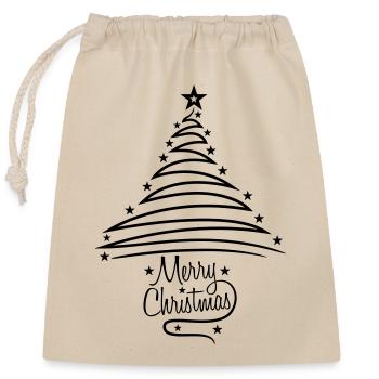design logo fir tree christmas tree fir stars - Closable cotton gift bag (25x30cm) - nature - Front