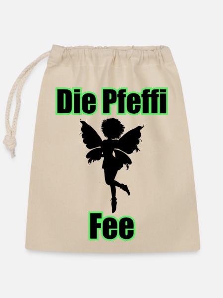 Die Pfeffi Fee - Verschließbarer Geschenkbeutel aus Baumwolle (25x30cm) - Natur